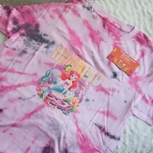 Disney Ariel Pink and Purple Tie-Dye Kids Tee